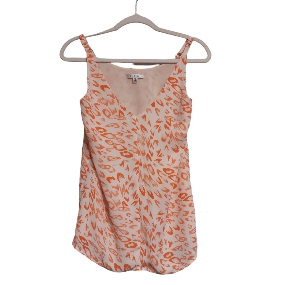 CAbi Flirty Coral Animal Print Cami- size XS